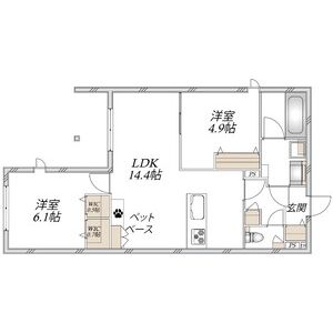 2LDK 間取り図