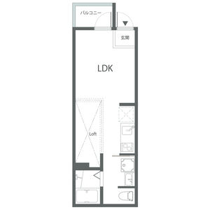 1DK 間取り図
