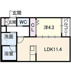 1LDK 間取り図