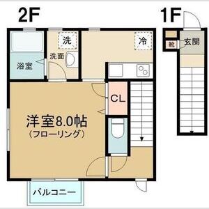 1K 間取り図