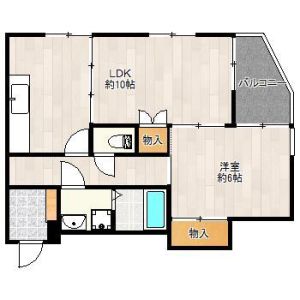 2DK 間取り図