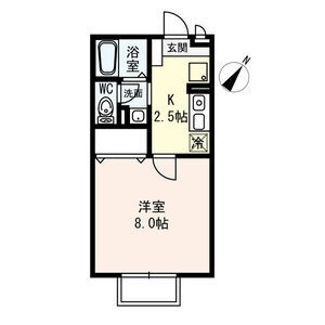 1K 間取り図