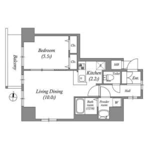 1LDK 間取り図