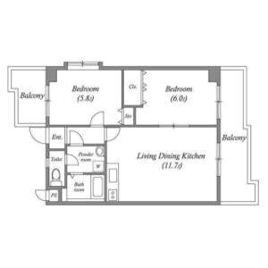 2LDK 間取り図