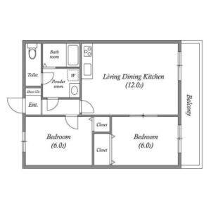2LDK 間取り図