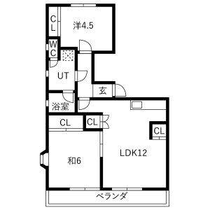 2LDK 間取り図