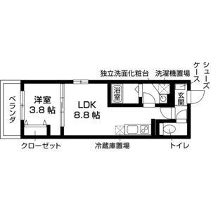 1LDK 間取り図
