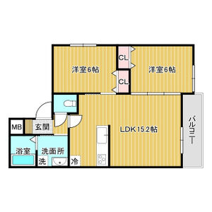 2LDK 間取り図