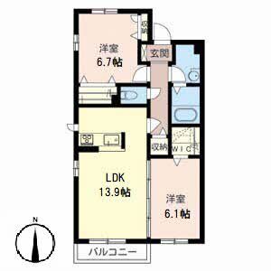 2LDK 間取り図
