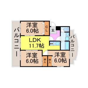 3LDK 間取り図