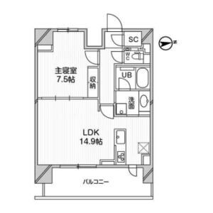 1LDK 間取り図