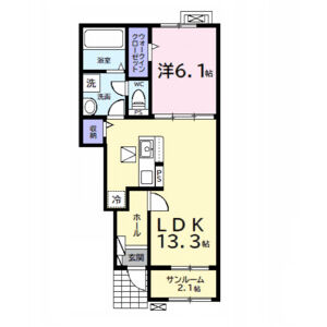 1LDK 間取り図