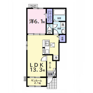 1LDK 間取り図