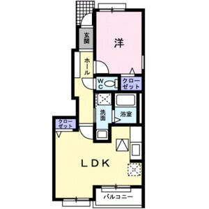 1LDK 間取り図