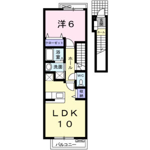 1LDK 間取り図