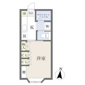1K 間取り図