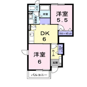 2DK 間取り図