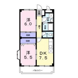 2DK 間取り図