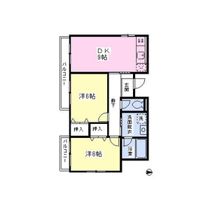 2DK 間取り図
