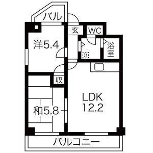 2LDK 間取り図
