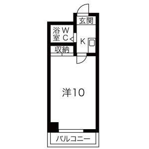 1K 間取り図