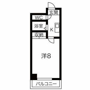 1K 間取り図