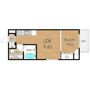 1LDK 間取り図
