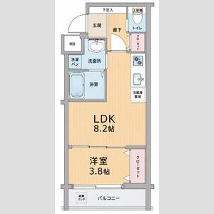 1LDK 間取り図