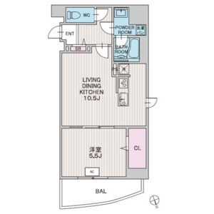 1LDK 間取り図