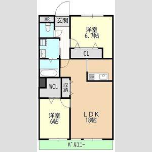 2LDK 間取り図