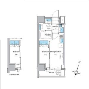 1DK 間取り図