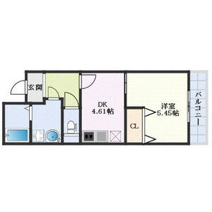 1DK 間取り図