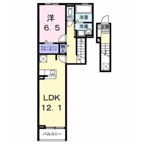 1LDK 間取り図