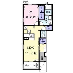 1LDK 間取り図