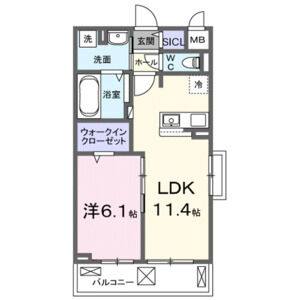 1LDK 間取り図