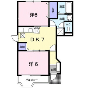 2DK 間取り図