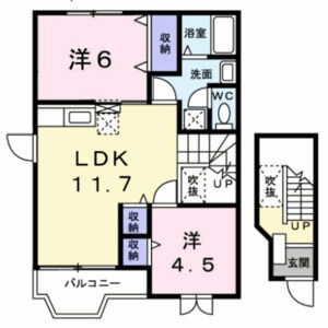 2LDK 間取り図