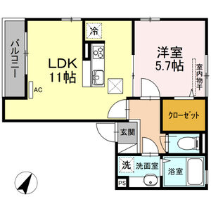 1LDK 間取り図