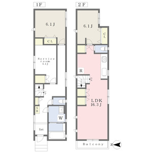 2LDK 間取り図