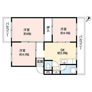 3DK 間取り図