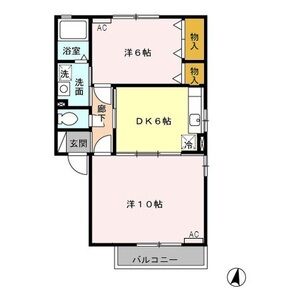 2DK 間取り図