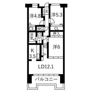3LDK 間取り図