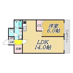 1LDK 間取り図