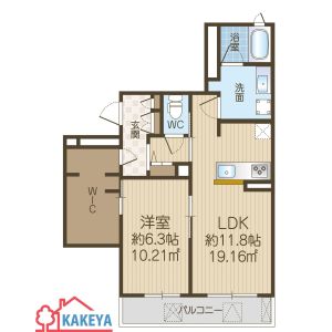 1LDK 間取り図
