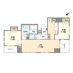 2LDK 間取り図