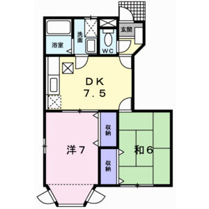 2DK 間取り図