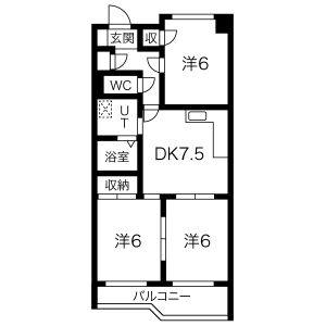 3DK 間取り図