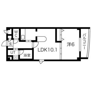 1LDK 間取り図