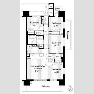 4LDK 間取り図