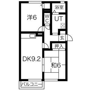 2DK 間取り図